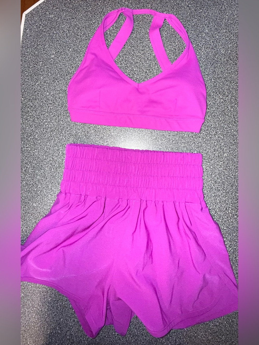 Jo & Jax Dance Set Top and Skirt-Shorts Set in Bright Fuchsia Size Adult Small